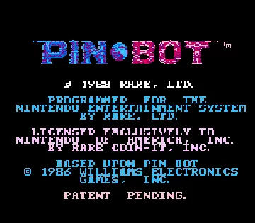 Pin Bot (USA) screen shot title